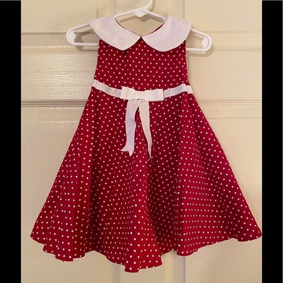 Girls RARE EDITIONS POLKA DOT DRESS - Picture 1 of 5